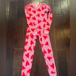 Hanna Andersson Pink Pajama Set with Red Hearts